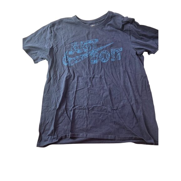 Nike Mens "Just Do It" Graphic Tee * Large *Blue With Geometric Text Design*EUC - Picture 2 of 6